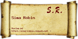Sima Robin névjegykártya